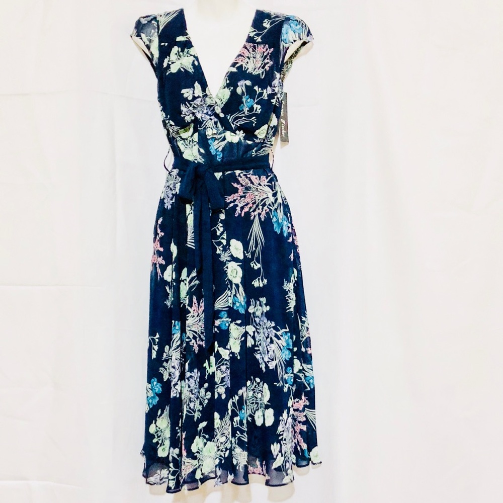 Navy Floral Dress